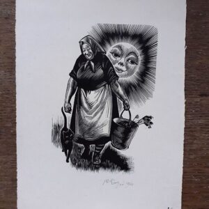 Kaljo Richard signeeritud illustratsioon Krõlovi valmile