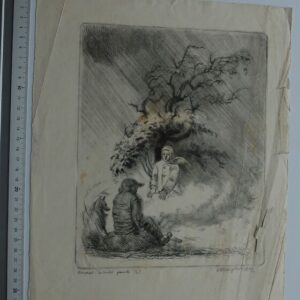 Kangilaski Ott "Karjased",1942.a. Kuivnõel, proovitrükk 1/2!