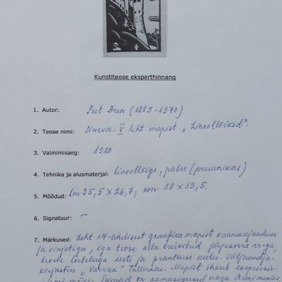 Aren Peet 1889–1970 Album “Linoollõiked”. 1920 (1)