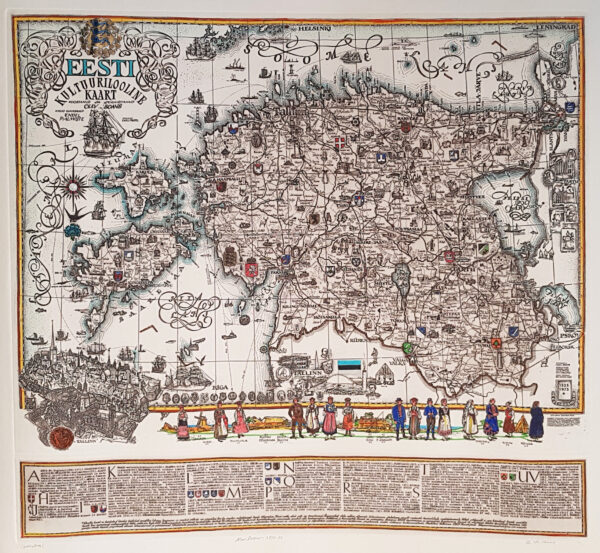 EESTI KULTUURILOOLINE KAART,SÖÖVITUS,O.SOA​NS 1873-75-88.LEHT