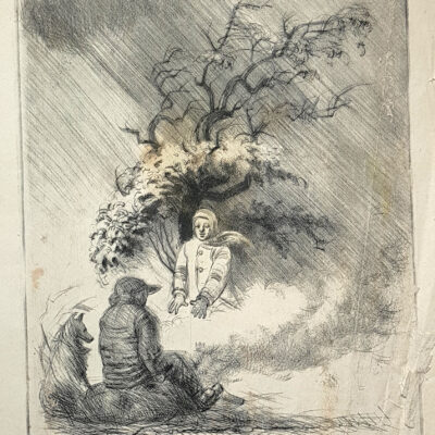Kangilaski Ott “Karjased”,1942.a. Kuivnõel, proovitrükk 1/2!