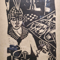 Paul Liivak. Kabaree, sarjast Sadamasild. 1920. Linoollõige 2 - Image 2