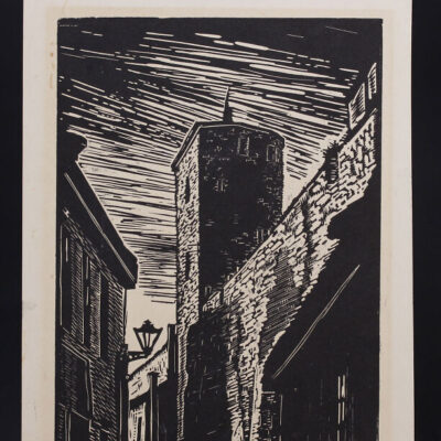 Mildeberg Aleksander linoollõige “müürivahe” 1972