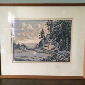 Laarman Märt "VALGJÄRVE MAASTIK" 1953 graafika