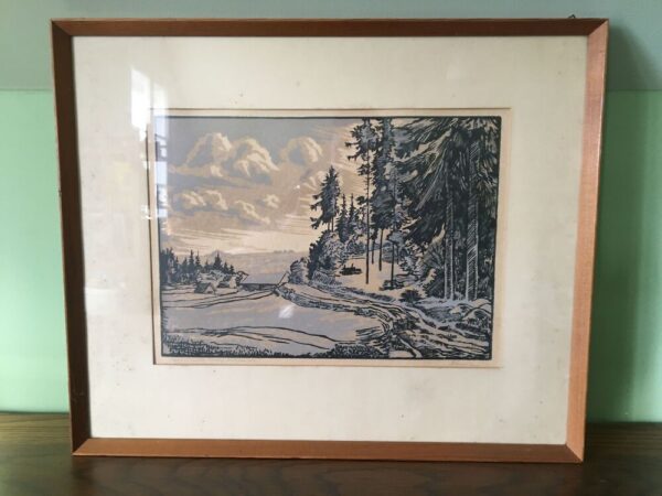 Laarman Märt "VALGJÄRVE MAASTIK" 1953 graafika