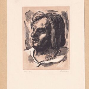 Laarman Märt puulõige signeeritud 1946 a. Balzac