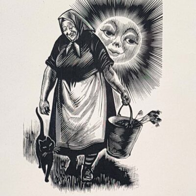 Kaljo Richard signeeritud illustratsioon Krõlovi valmile