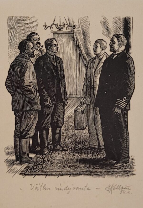 "Võitlus rindejooneta. A. Jakobsoni näidendi ilustratsioon" Kollom Ernst 