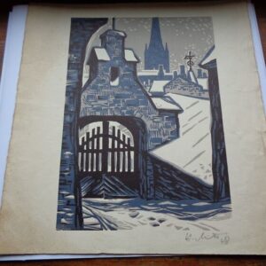 Mitt Hugo "The Old Gate in Toompea" lithographed 1972
