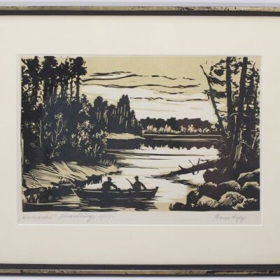 Lepp Esko linoollõige “kalavetel” 1967