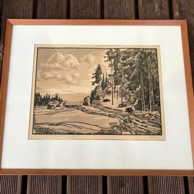 Laarman Märt “VALGJÄRVE MAASTIK” 1953 graafika