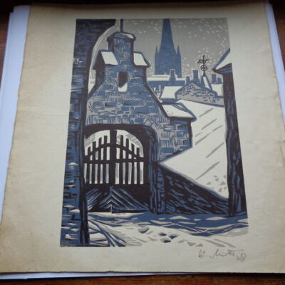 Mitt Hugo “The Old Gate in Toompea” lithographed 1972