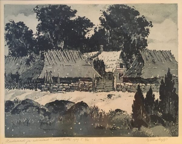 Lepp Esko Kadakad ja kiviaiad akvatinta 1969