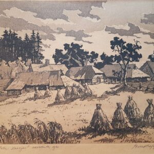 Lepp Esko Vana talu Haanjas Akvatinta 1961