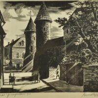 Lepp Esko Viru värav puugravüür 1960 - Image 2