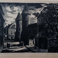 Lepp Esko Viru värav puugravüür 1960 - Image 4