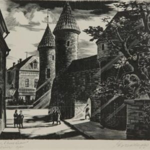 Lepp Esko Viru värav puugravüür 1960