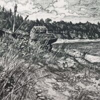Hugo Mitt Veere rand 1989. Pehmelakk, paber. Lm 42x57 - Image 2