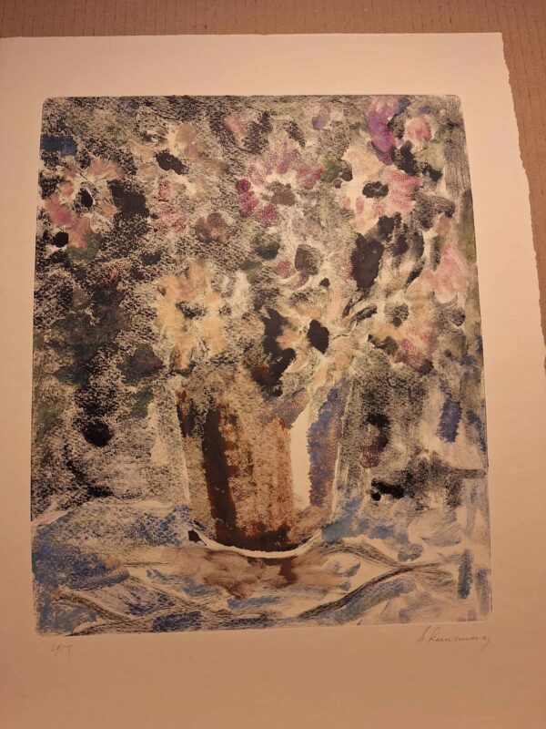 Laarman Märt Lilled vaasis, 1965 monotüüpia II hele tõmmis