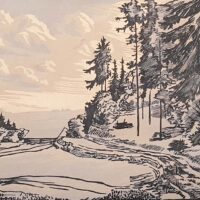Laarman Märt "VALGJÄRVE MAASTIK" 1953 graafika - Image 3