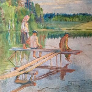 Nikolay Petrovich Bogdanov-Belsky, “Evening (The Angler).” 1925
