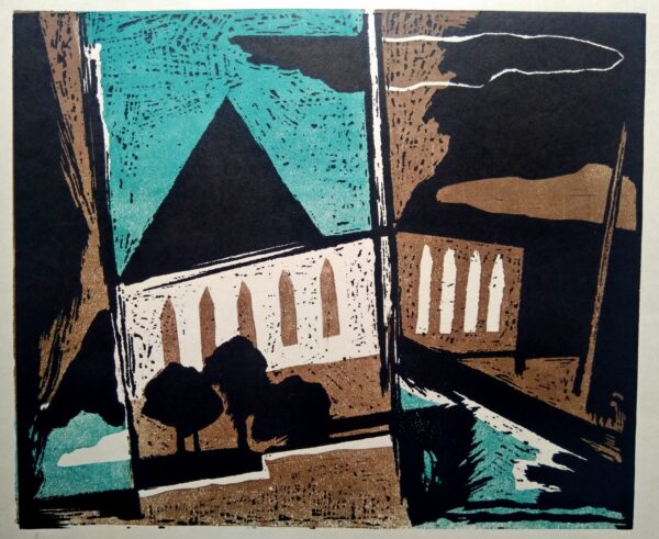 Laarman Märt Pirita 29x35 Värviline puulõige II 1966