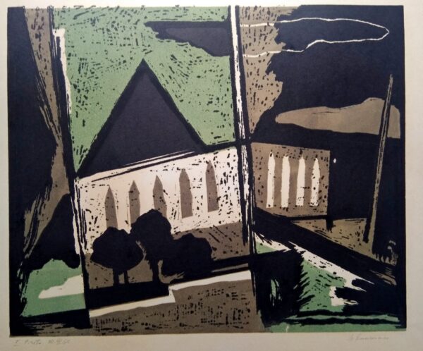 Laarman Märt Pirita  29x35 värviline puulõige I 1966