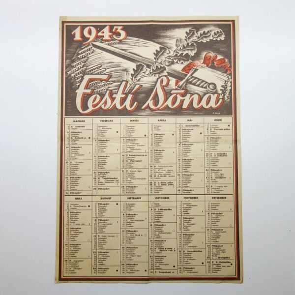 ''Eesti Sõna'' seinakalender 1943