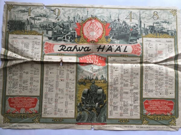 RAHVA HÄÄL seinakalender 1948.