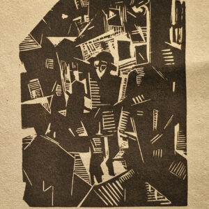 Mülber Aleksander. Linnavaade. 1920. Linoollõige