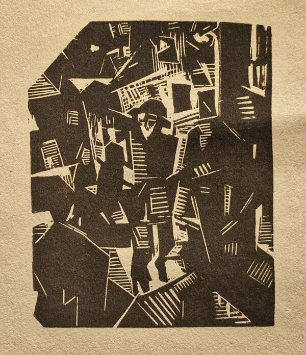 Mülber Aleksander. Linnavaade. 1920. Linoollõige
