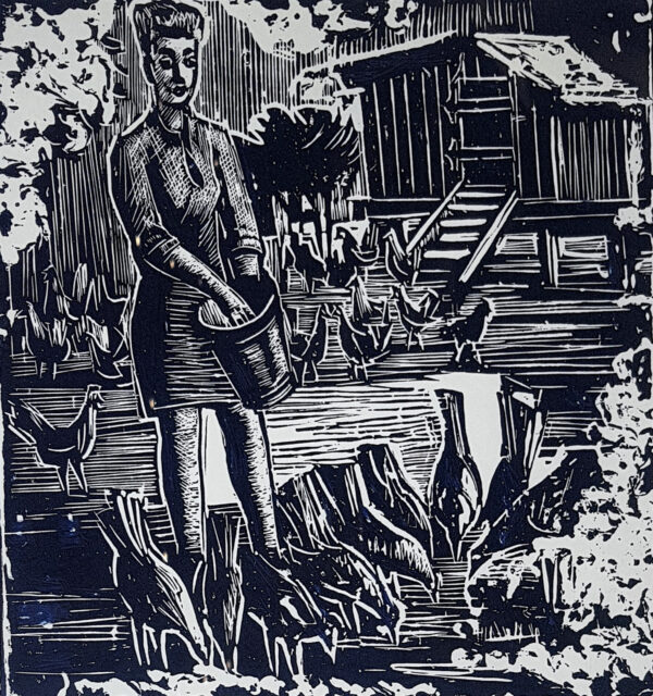 Erich Pehap Söderbergi farmis 1947. Gipsitrükk, paber