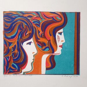 Erich Pehap “Two profiles” Linoollõige. 1974.