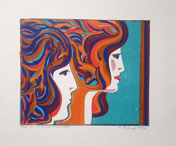 Erich Pehap “Two profiles” Linoollõige. 1974.