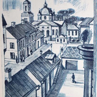 Erich Pehap graafika ‘Tartu vaade’ PALLAS