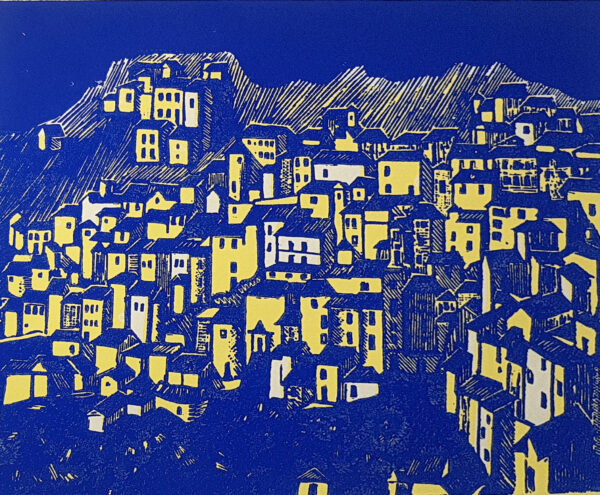 Erich Pehap "Linnavaade" graafika signeeritud 1980 a. PALLAS 3