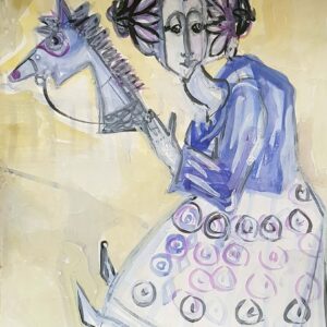 Evald Okas, (1915 - 2011). Kepphobu. (1958). akvarell, paber 61,5 x 47,1