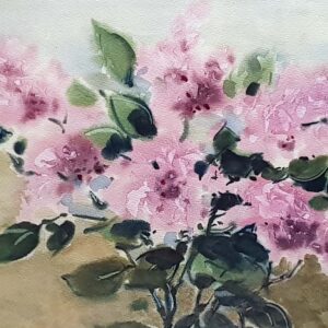 Evald Sagur “Asalea potis” (1979) Watercolor Painting