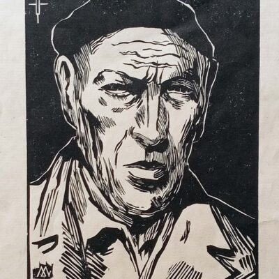 Märt Laarman graafika “Autoportree” 1952, vähe liikuv