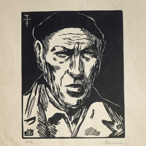 Märt Laarman graafika "Autoportree" 1952, vähe liikuv