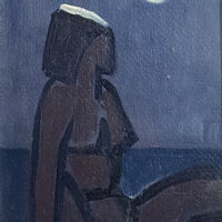Ohakas Valdur (1925-1998) AKT- NAINE KUUVALGEL-ÕLIMAAL PAPIL - Image 2