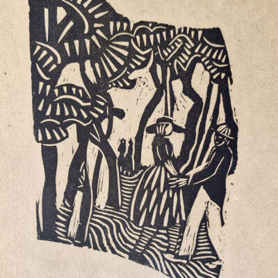 Liivak Paul Dancers, from series Pier. 1920. Linocut