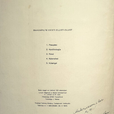 V. Lember, D. Laev “Pesupäev” 1945.a. Nr. 1