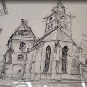 Naha Johann “Vaade gooti kirikule Überlingenis"