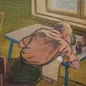 Osvald Lääne “Akna all joonistav poiss”