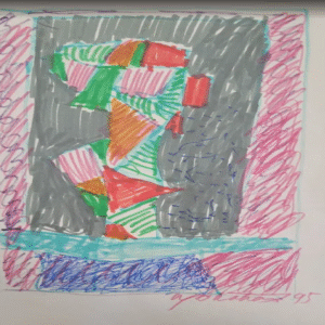 Valdur Ohakas “Värviline kujund hallil taustal”