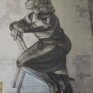 Einar Vene “Istuv naine, käed tooli seljatool”